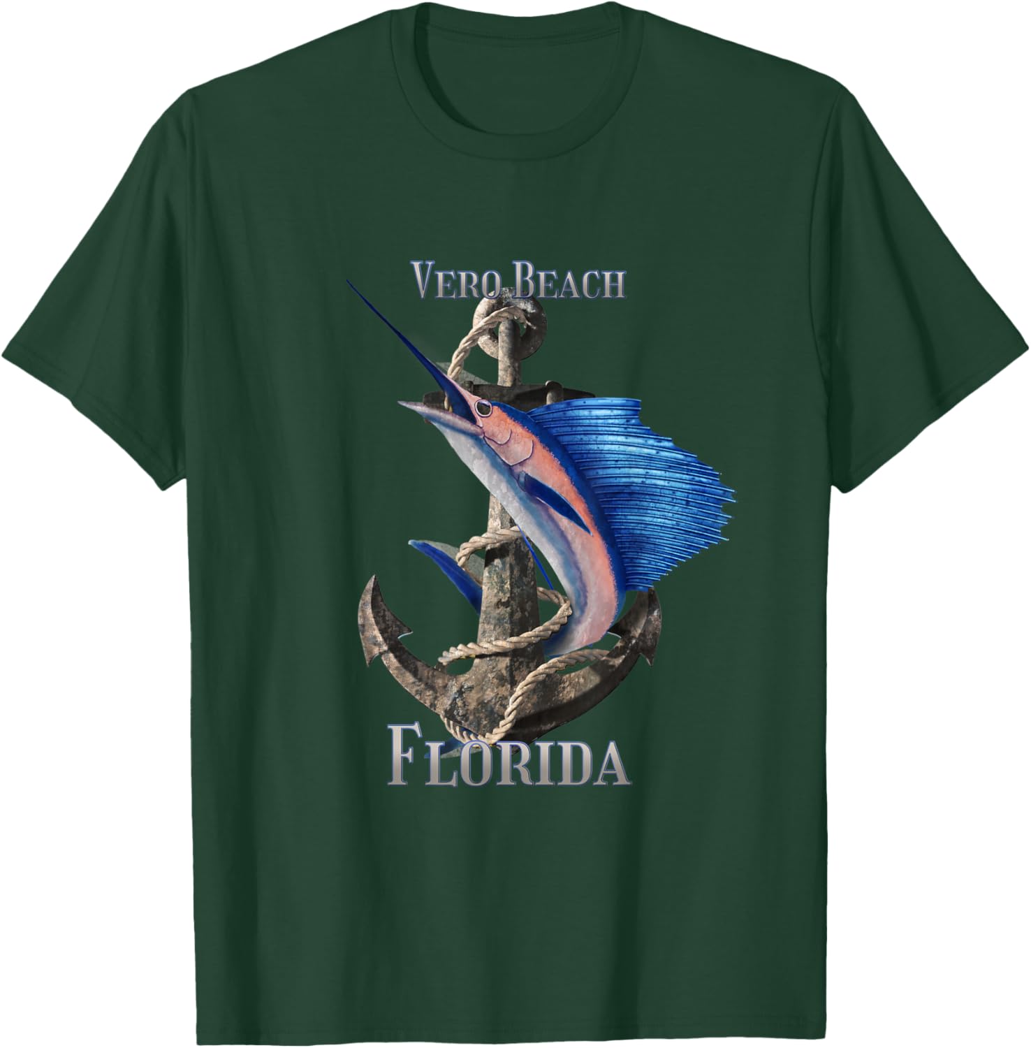 Vero Beach Florida Swordfish Marlin Ocean Fishing Women Kids T-Shirt - T-Shirt | Forest
