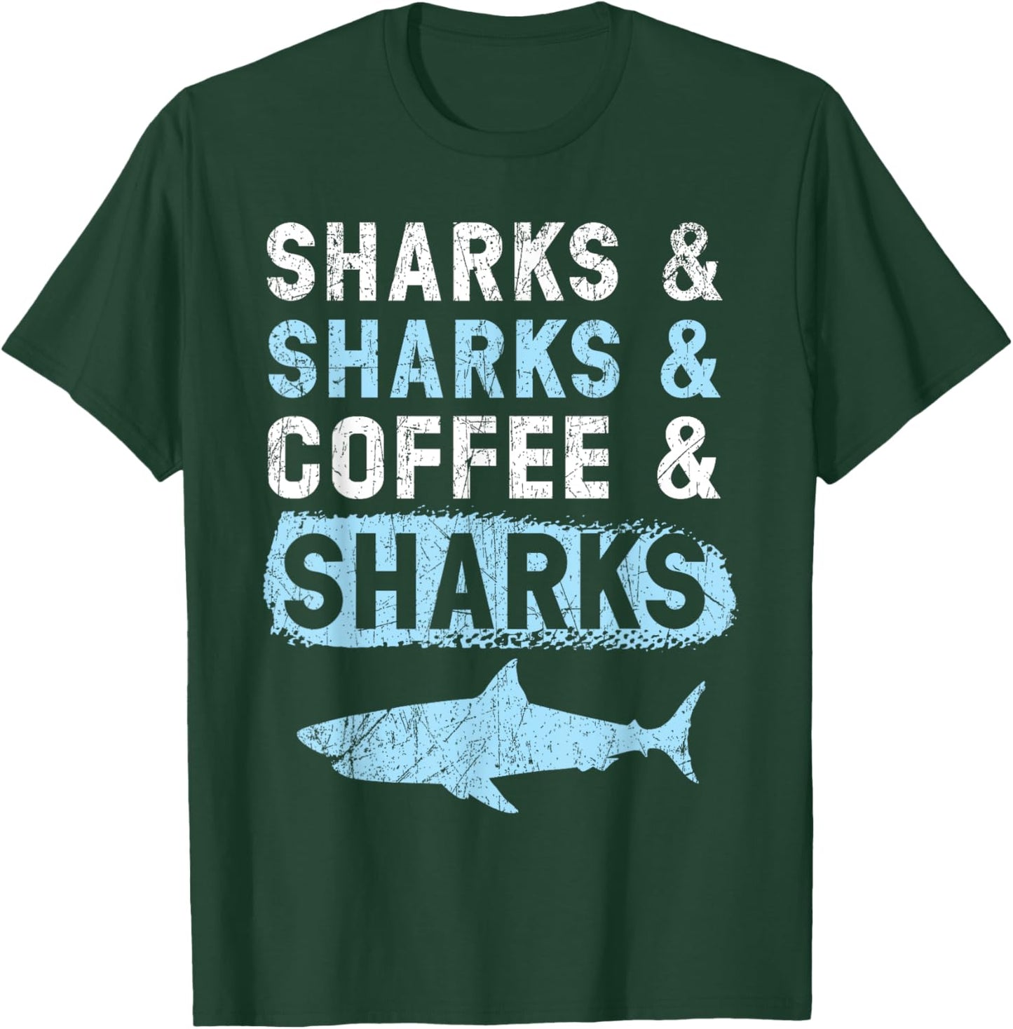 Sharks And Coffee Underwater Animal Jawsome Coffeeholic T-Shirt - T-Shirt | Forest