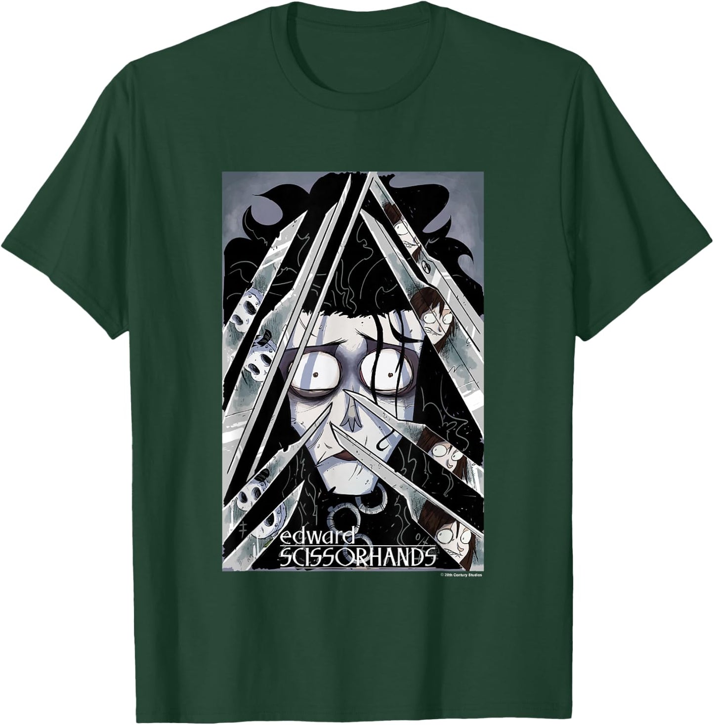 Edward Scissorhands Edward Behind Scissors Comic Book Poster T-Shirt - T-Shirt | Forest