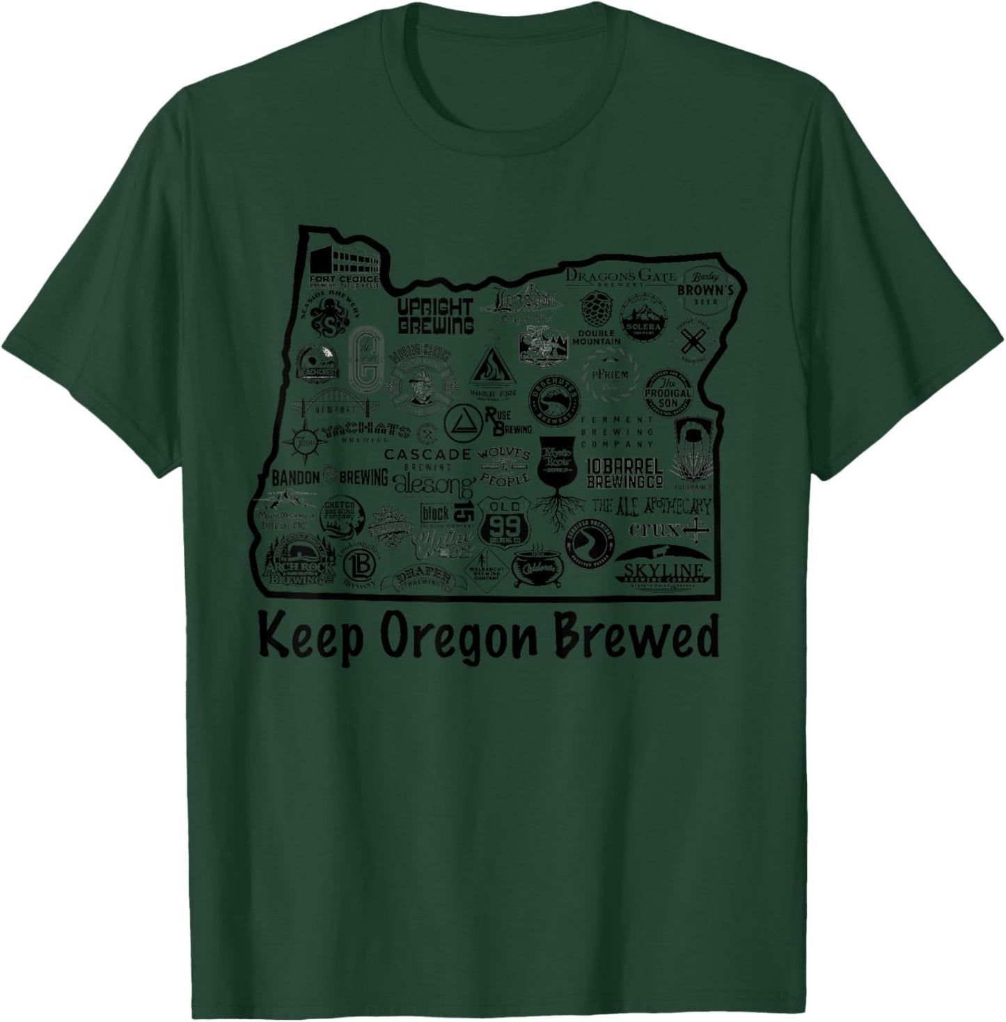Keep Oregon Brewed, Brewing Oregon, Craft Beer gift T-Shirt - T-Shirt | Forest