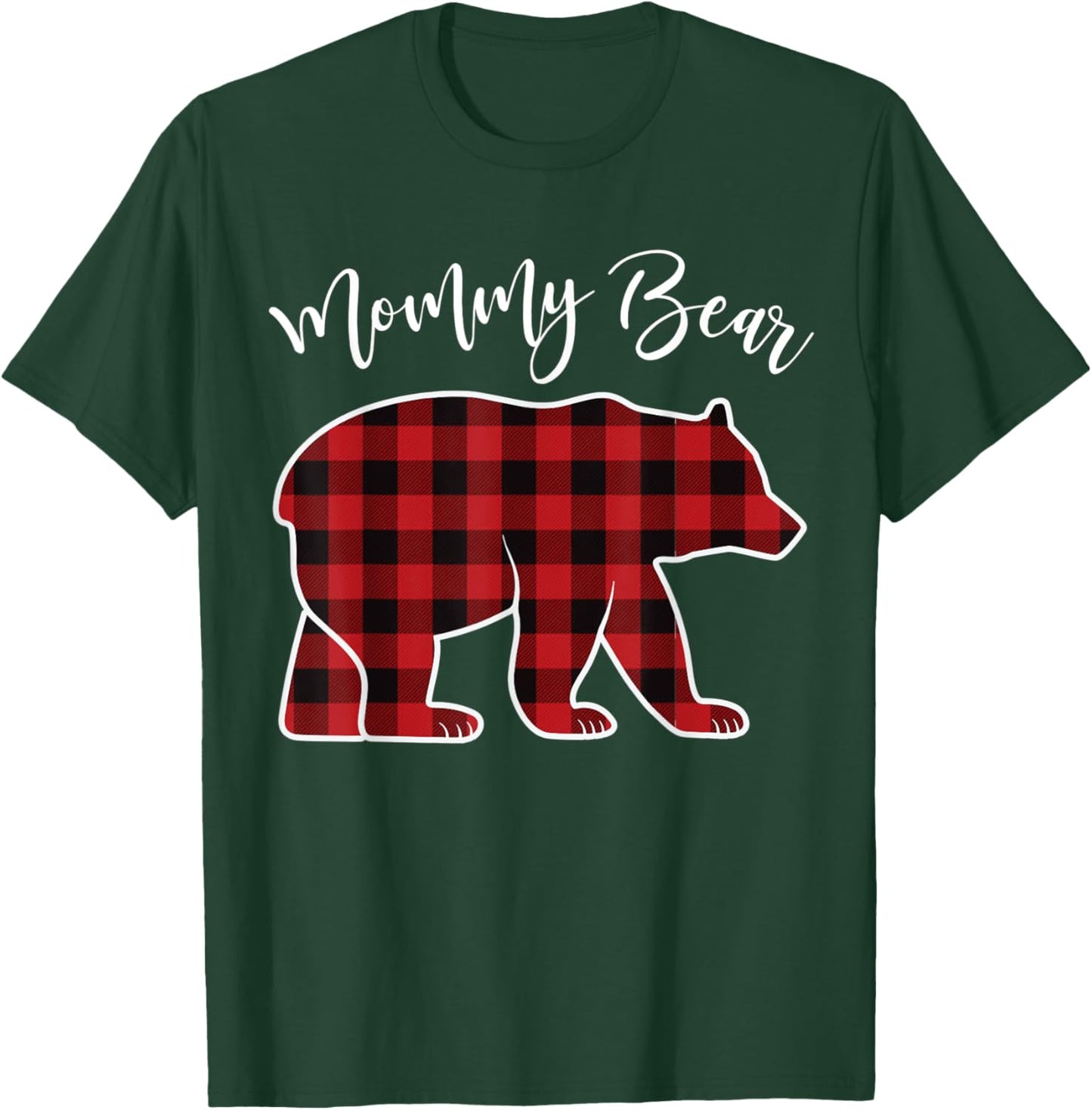 Mommy Bear Pajama Red Buffalo Xmas Funny Family Christmas T-Shirt - T-Shirt | Forest