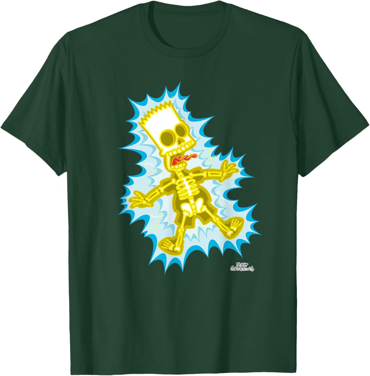 The Simpsons Bart Simpson Skeleton Electro Shock T-Shirt - T-Shirt | Forest