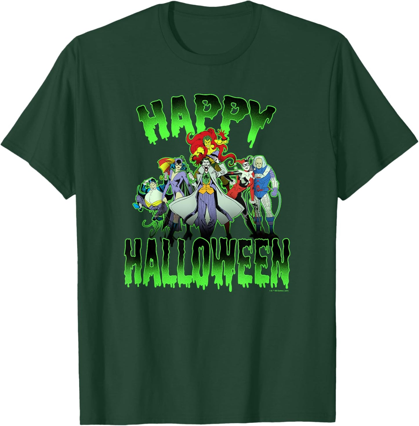 DC Comics Halloween Batman Villain's Group Shot T-Shirt - T-Shirt | Forest