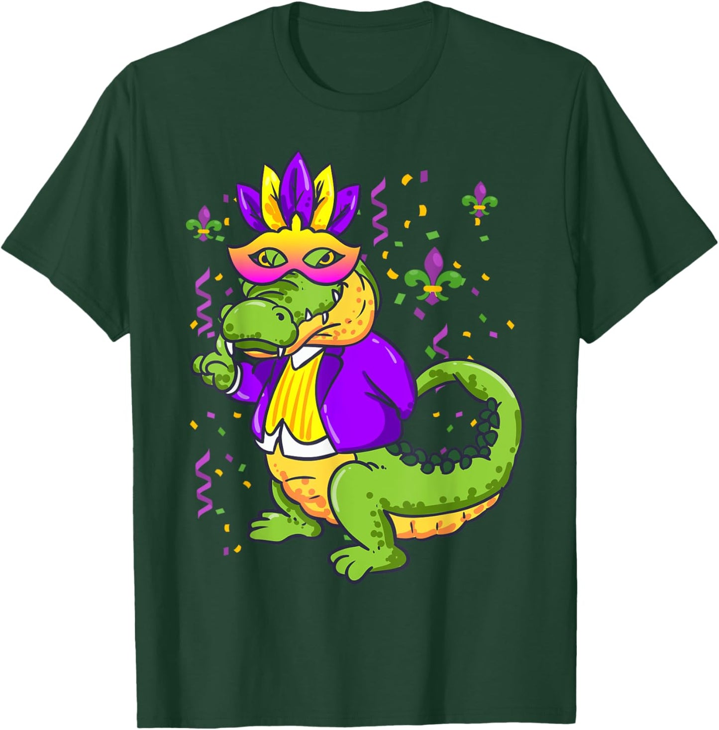 Mardi Gras Alligator Lover New Orleans Louisiana T-Shirt - T-Shirt | Forest