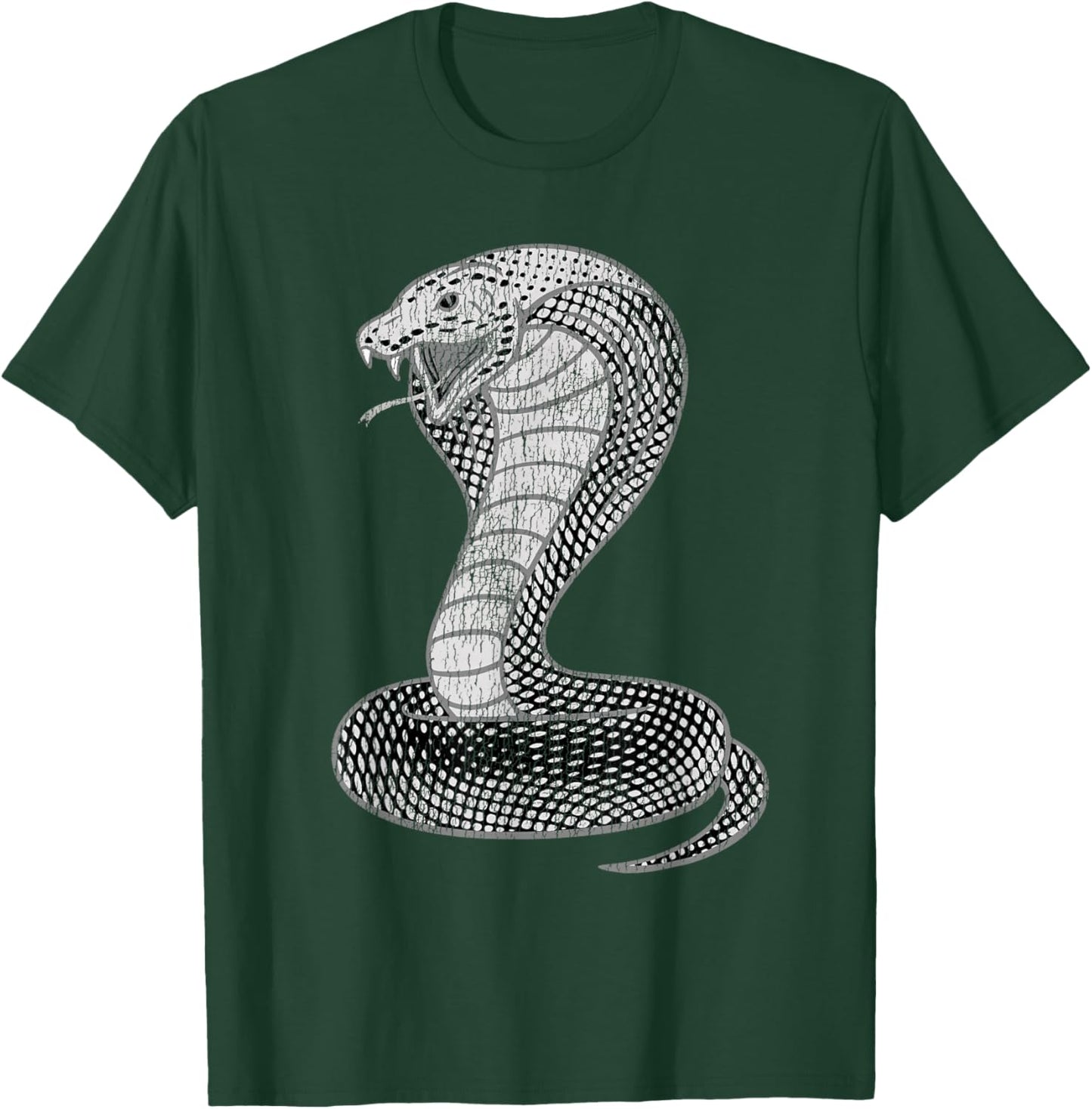 Vintage Distressed King Cobra Power Snake Muscle Car Karate T-Shirt - T-Shirt | Forest