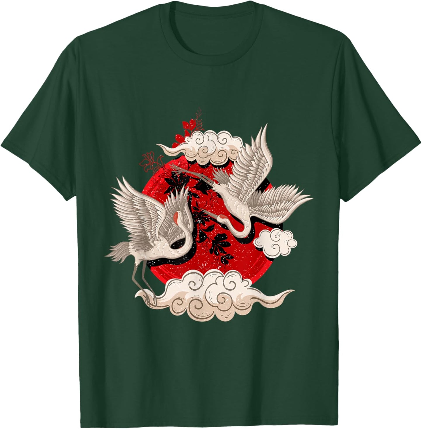 White Crane Bird Asian Style Martial Arts T-Shirt - T-Shirt | Forest