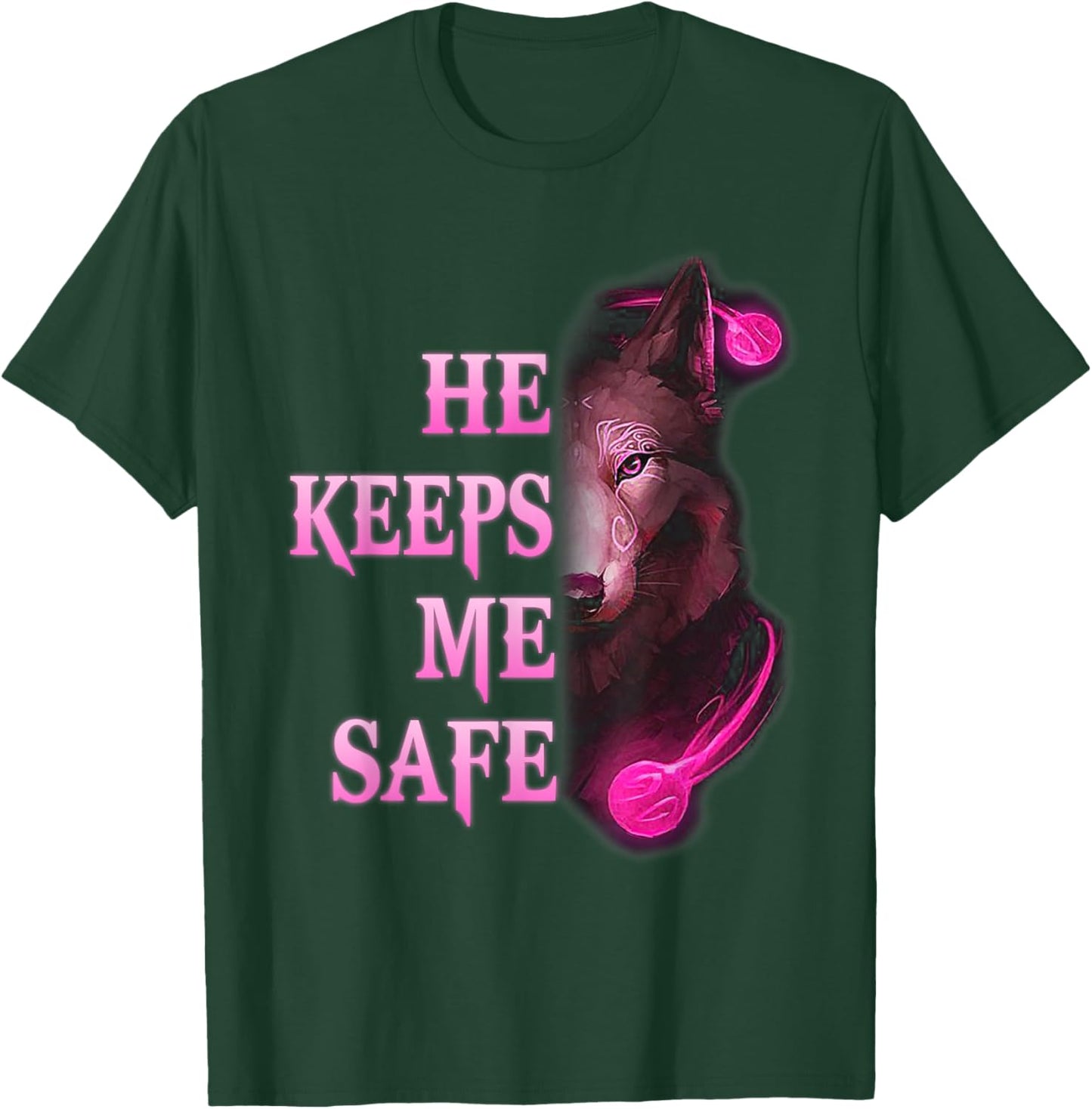 He Keeps me safe - She keeps me wild Couple Wolves T-Shirt - T-Shirt | Forest