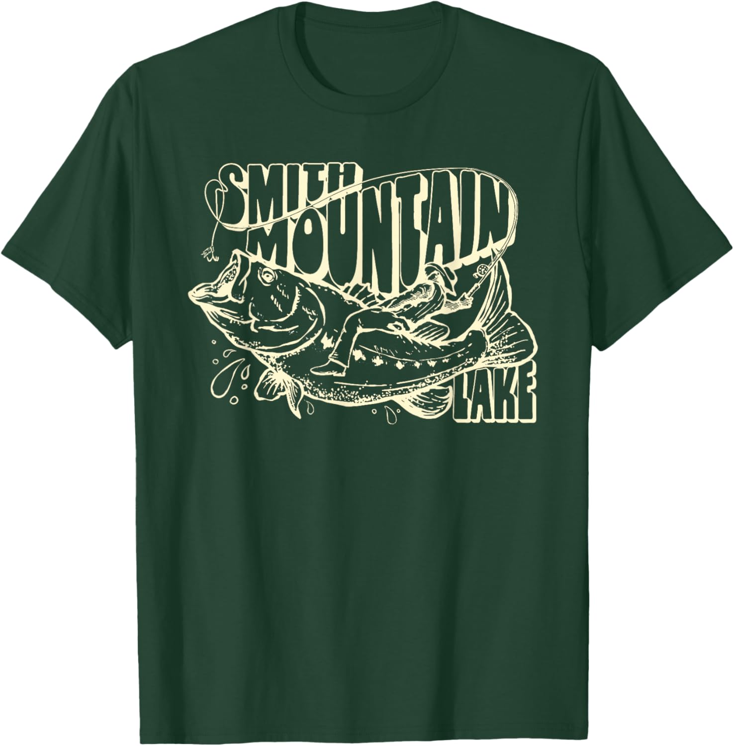 Smith Mountain Lake Virginia Striped Bass Fishing Rodeo T-Shirt - T-Shirt | Forest