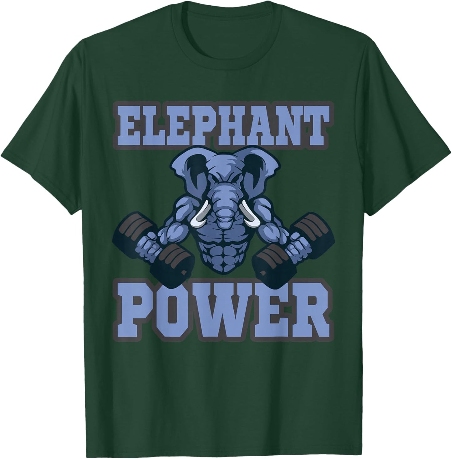 Elephant Fitness Muscles Training Weight for Weightlifter T-Shirt - T-Shirt | Forest