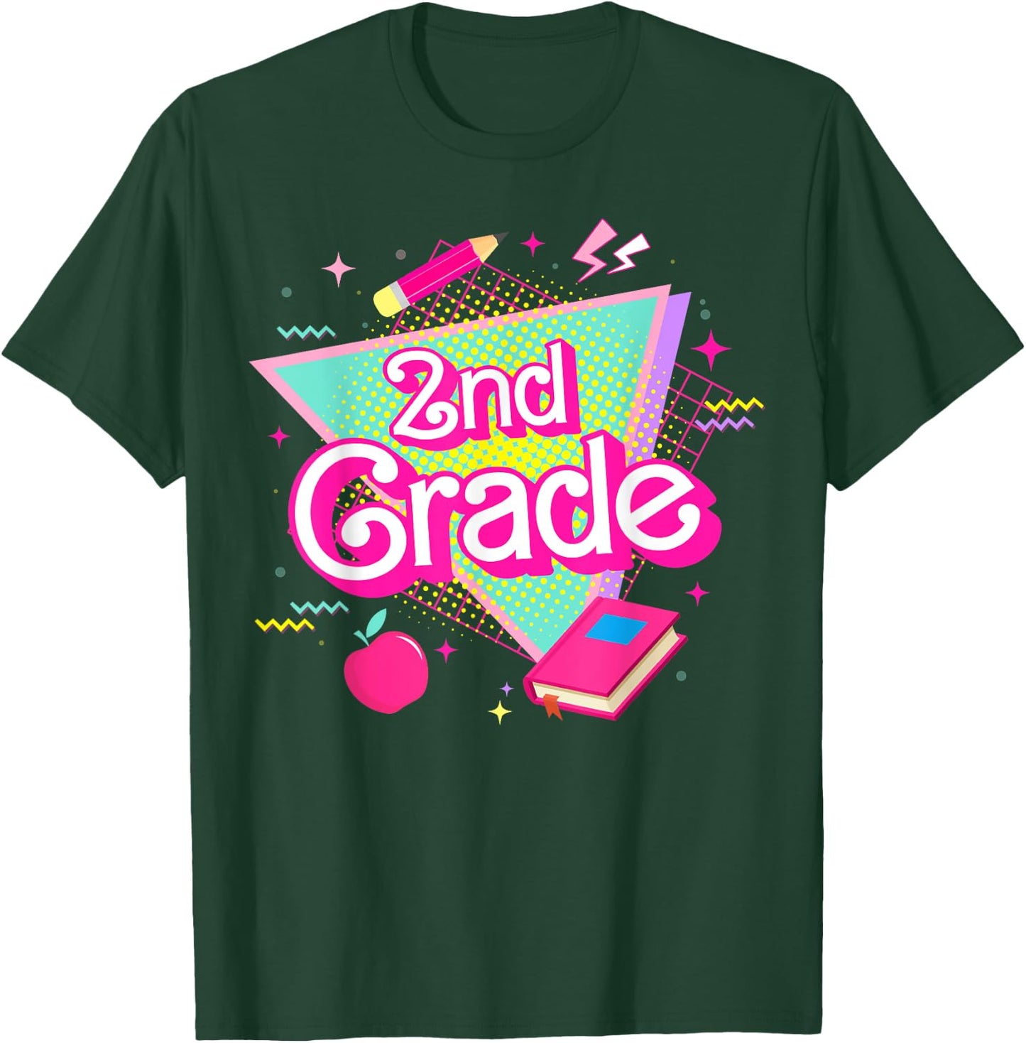 Cute Second 2nd Grade Pink Retro Vintage for Teacher Kids T-Shirt - T-Shirt | Forest