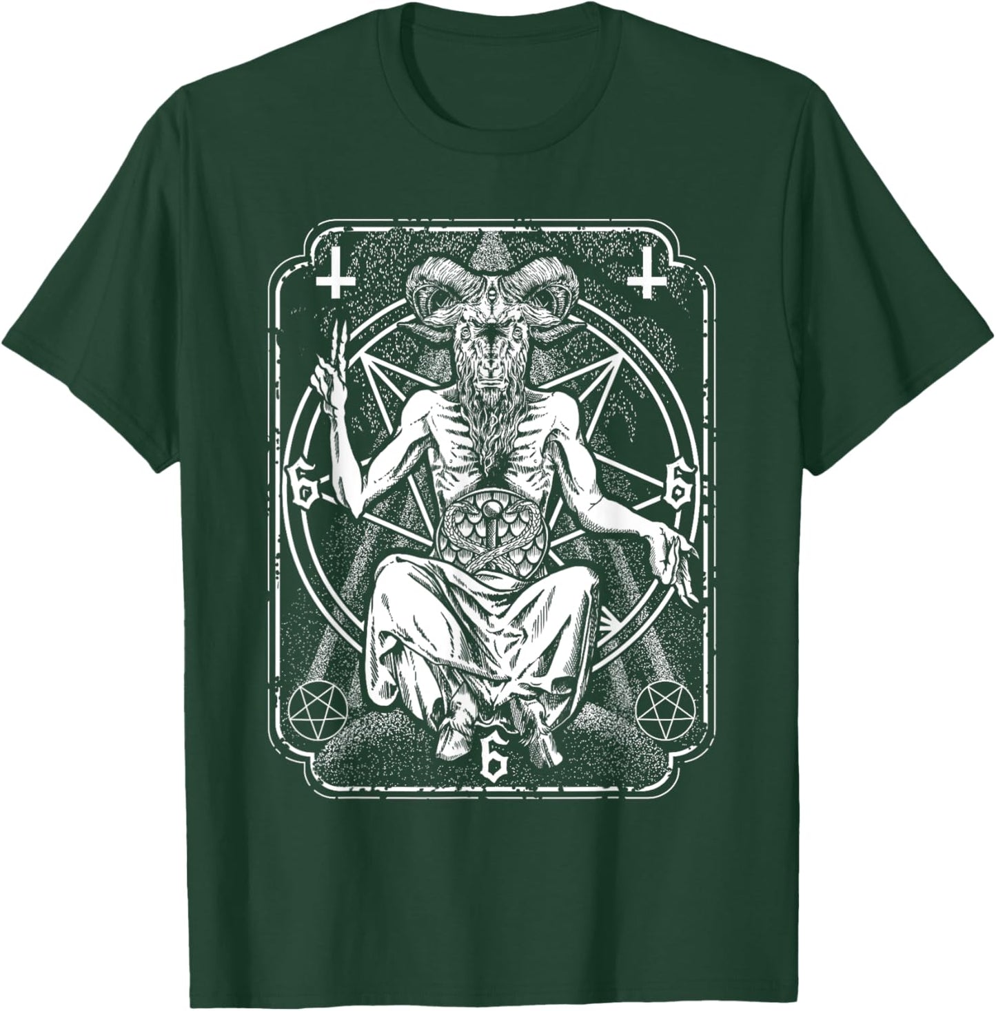 Baphomet Tarot Card Devil Evil Occult T-Shirt - T-Shirt | Forest