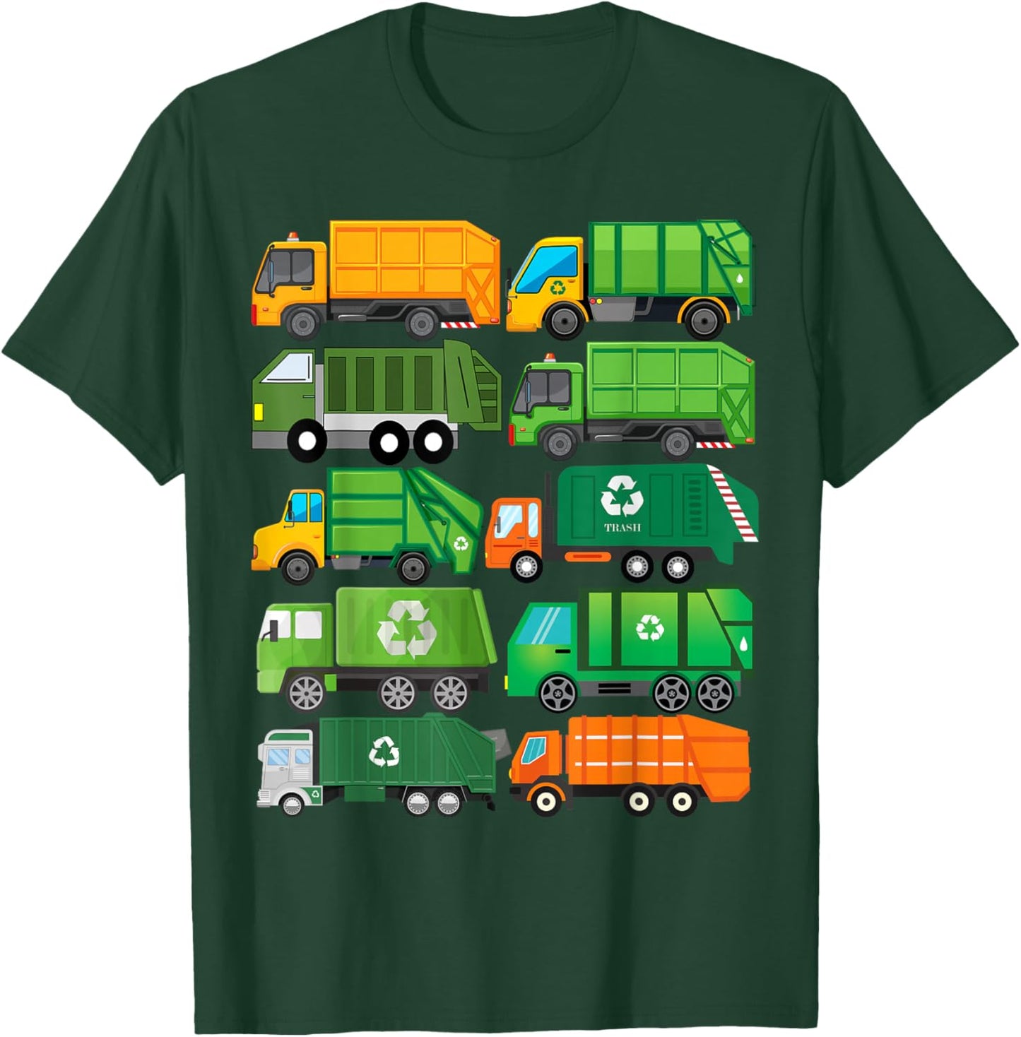Garbage Truck Recycling Day Trash Waste Separation Birthday T-Shirt - T-Shirt | Forest