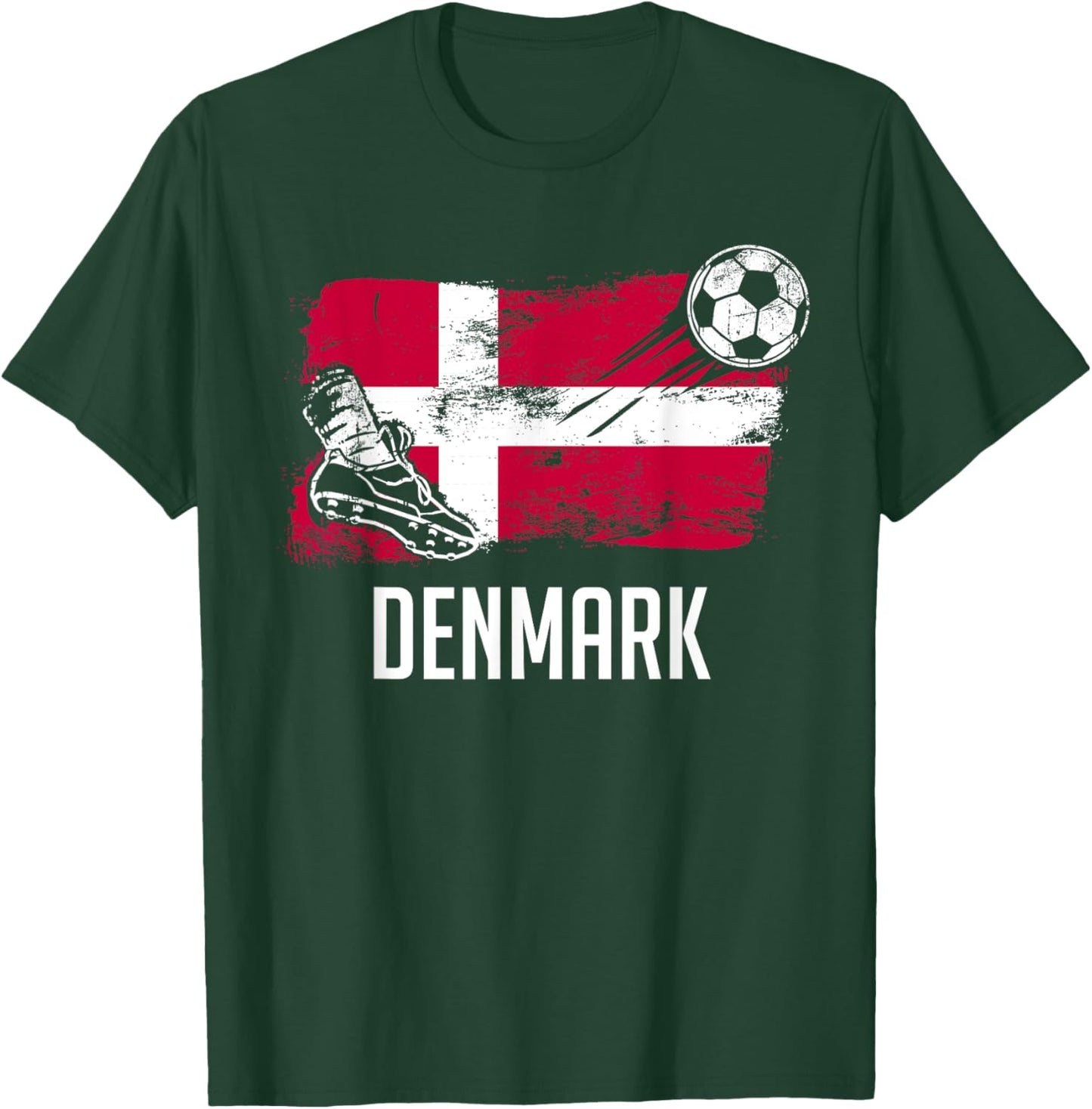 Denmark Flag Jersey Danish Soccer Team Danish T-Shirt - T-Shirt | Forest