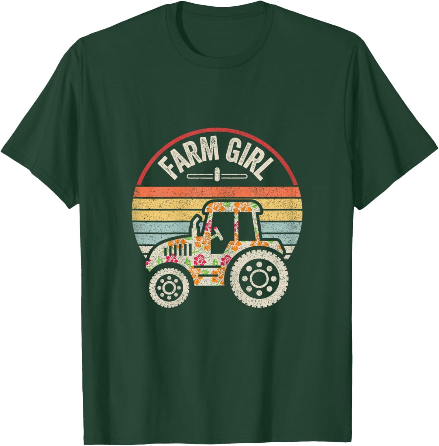 Retro Farm Girl Loves Tractors Loves Life On The Farm T-Shirt - T-Shirt | Forest