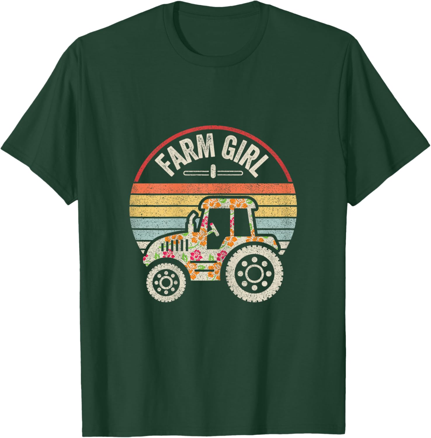 Retro Farm Girl Loves Tractors Loves Life On The Farm T-Shirt - T-Shirt | Forest