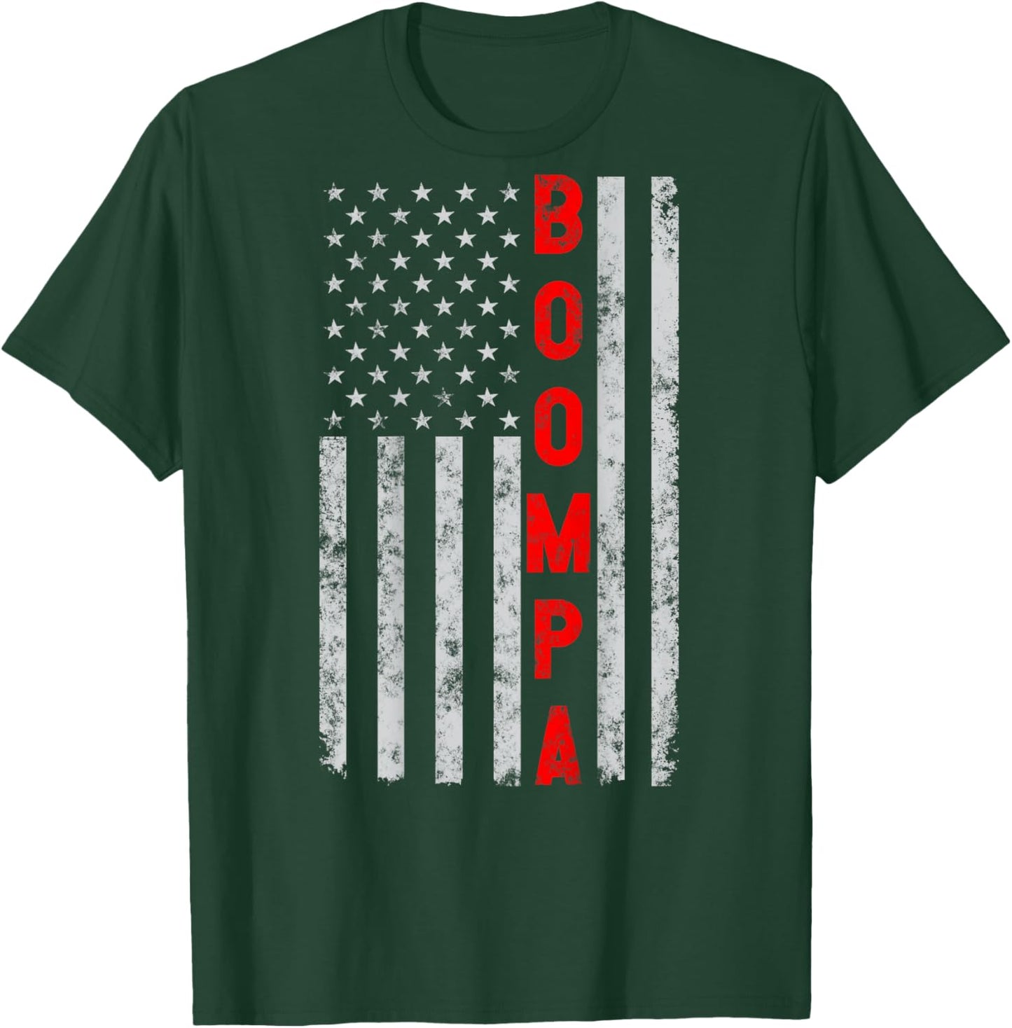 Boompa Fathers Day Vintage Patriotic Grandpa American Flag T-Shirt - T-Shirt | Forest