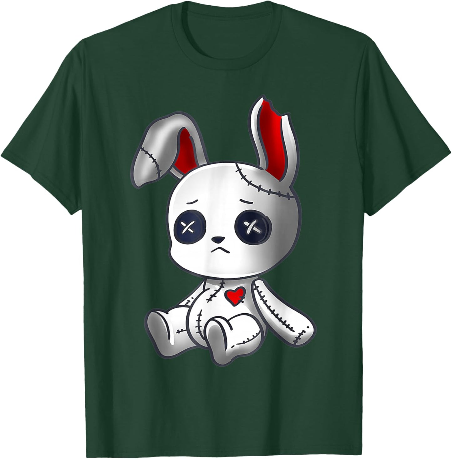 Goth Bunny Shirt Cute Creepy Emo Clothes Kawaii Bunny T-Shirt - T-Shirt | Forest