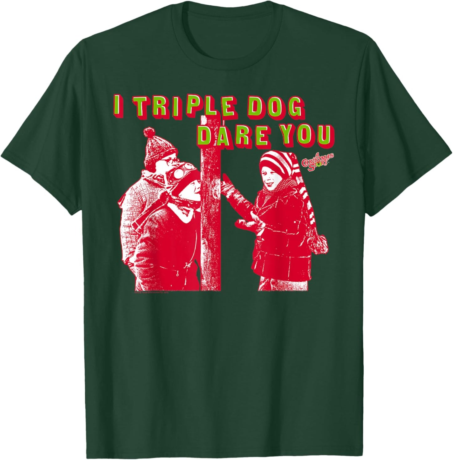 A Christmas Story Triple Dog Dare Red Photo Funny Holiday T-Shirt - T-Shirt | Forest