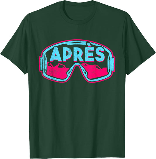 Après, Retro Ski Snowboard Vintage 80s 90s Skiing Outfit T-Shirt - T-Shirt | Forest
