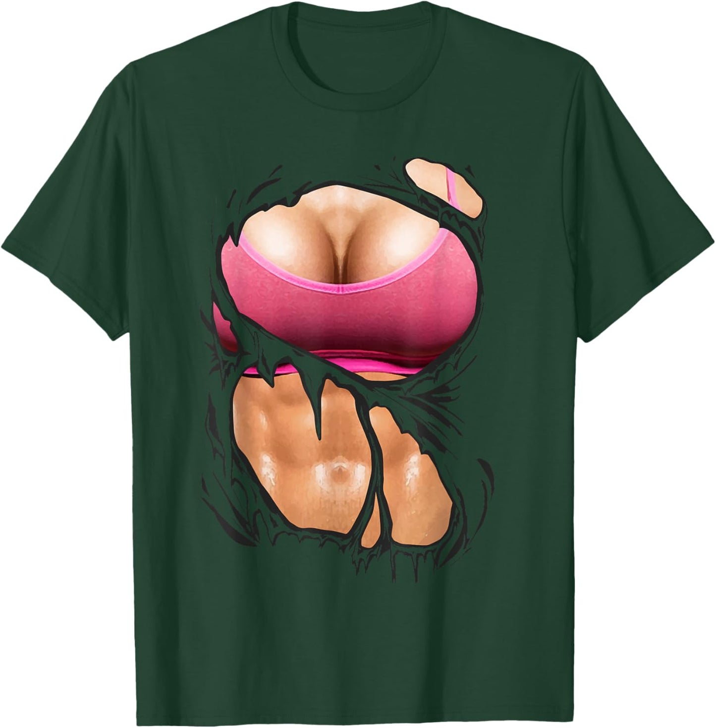 Fake Six Pack Abs Bikini Body Fake T-Shirt - T-Shirt | Forest