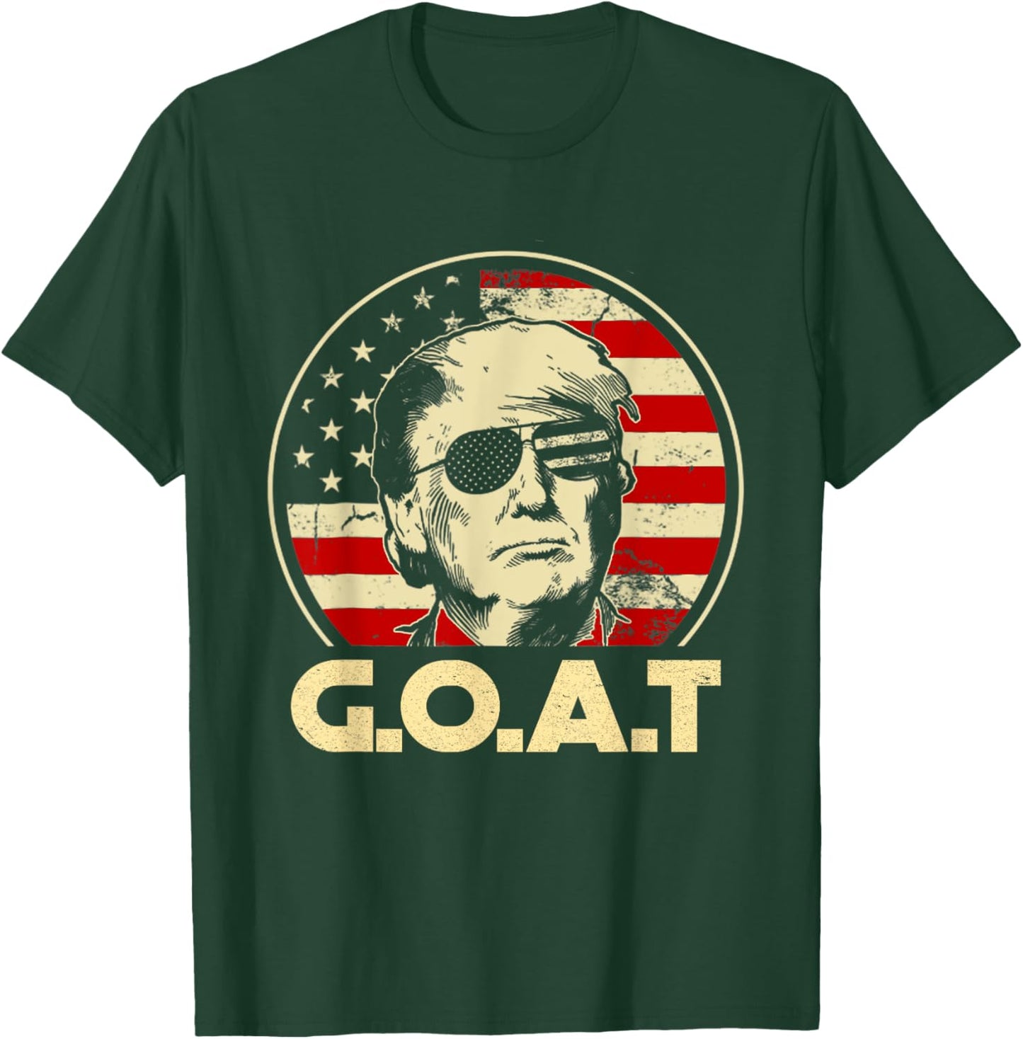 Trump GOAT 45th Presidential Circle Back Election 2024 T-Shirt - T-Shirt | Forest