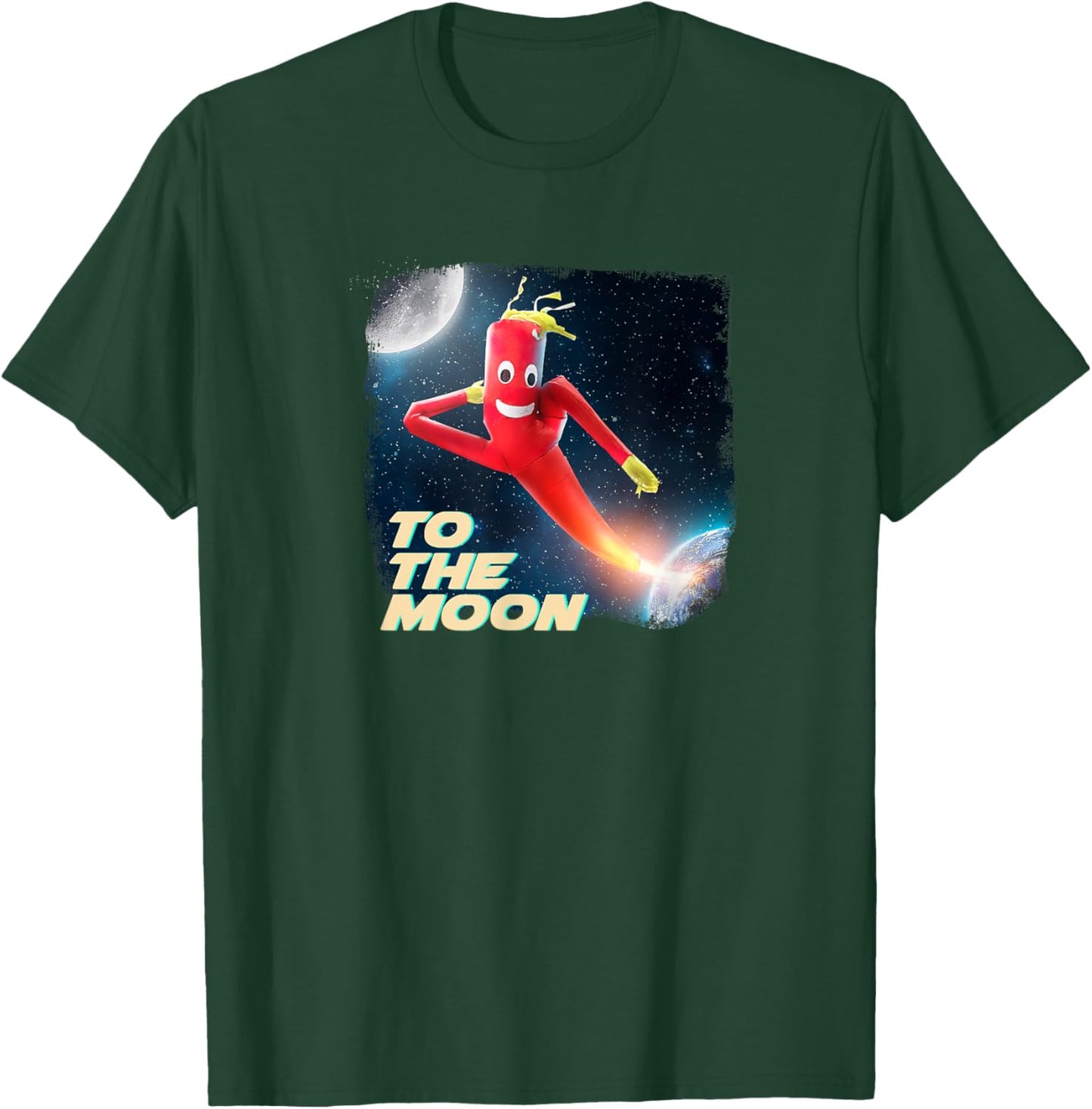 To the moon crypto and stocks wacky waving tube guy T-Shirt - T-Shirt | Forest
