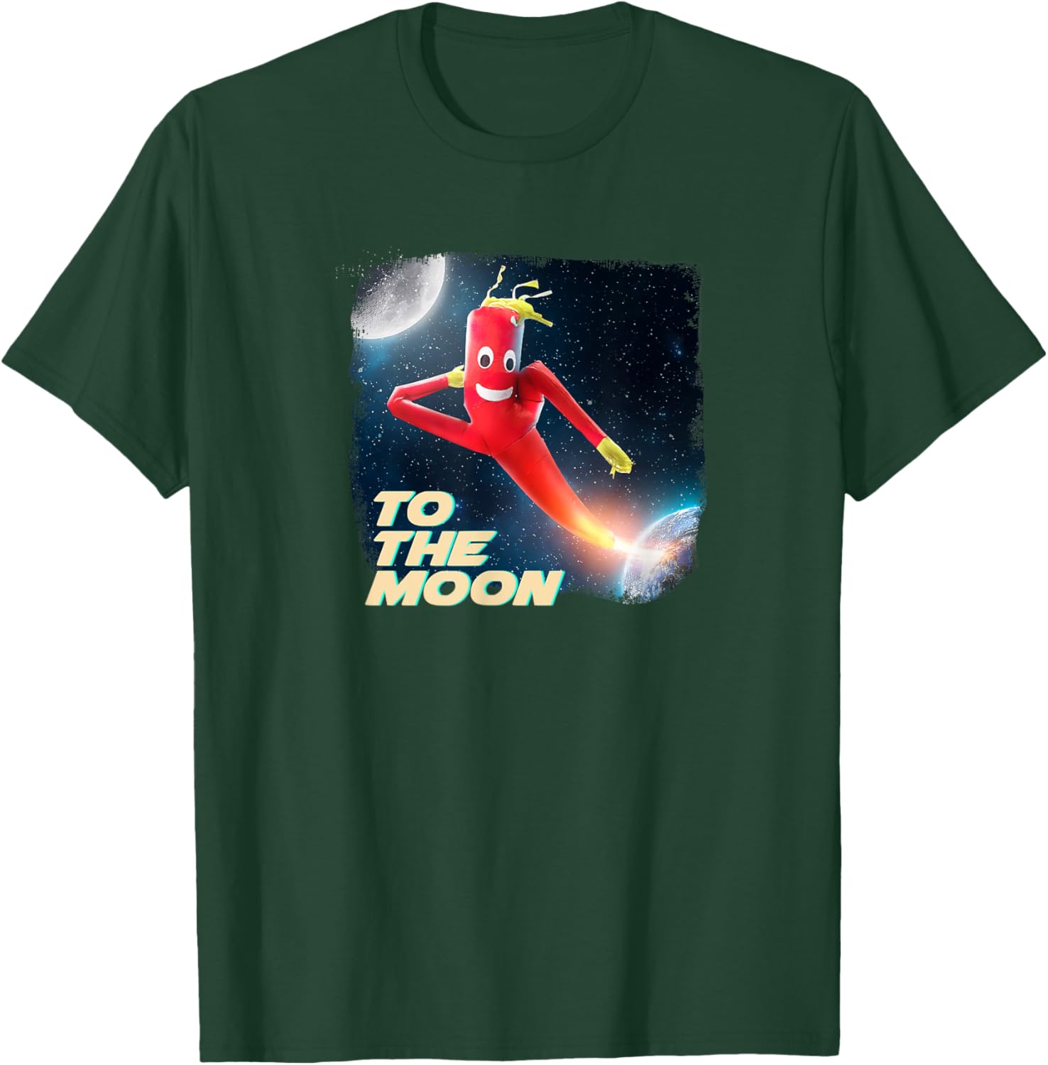 To the moon crypto and stocks wacky waving tube guy T-Shirt - T-Shirt | Forest
