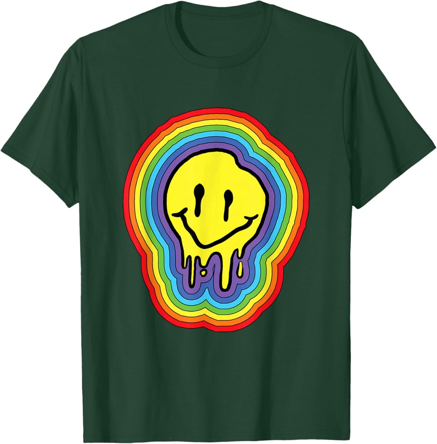 Kidcore Aesthetic Melting Smiling Face 80s 90s Retro T-Shirt - T-Shirt | Forest