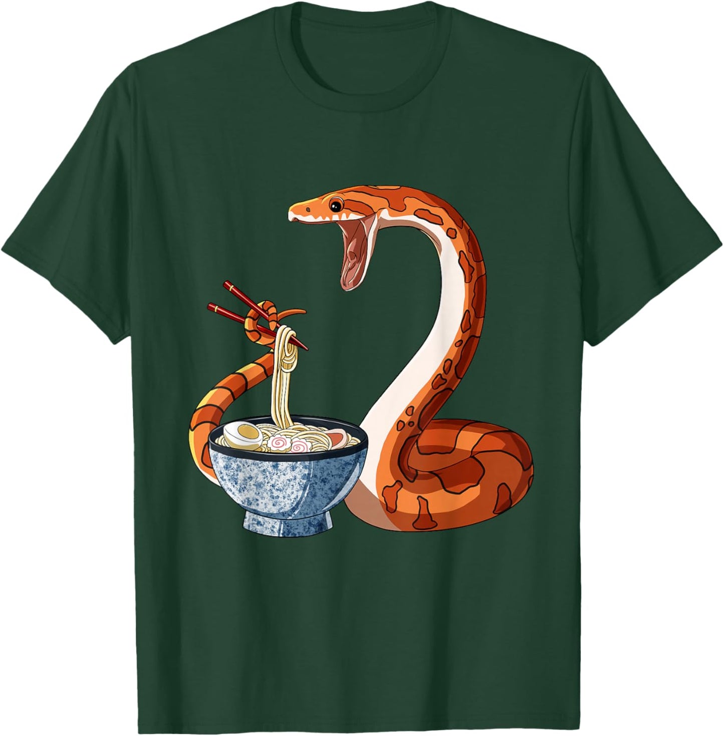 Funny Japanese Kawaii Ramen Corn Snake T-Shirt - T-Shirt | Forest