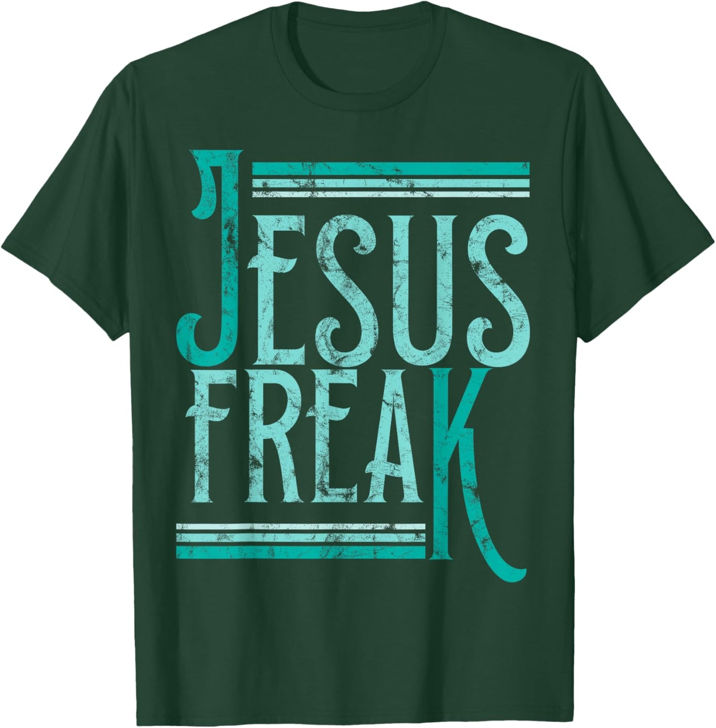 Christian Religious Bible Jesus Freak Distressed T-Shirt - T-Shirt | Forest
