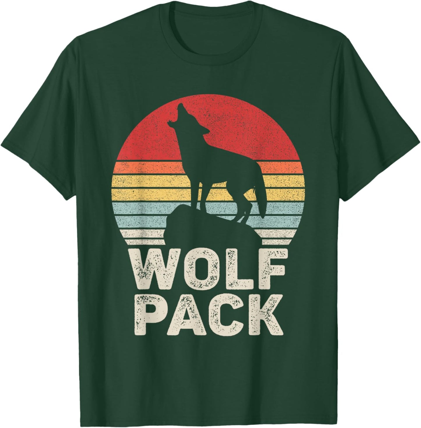 Vintage Retro Wolf Pack T-Shirt - T-Shirt | Forest