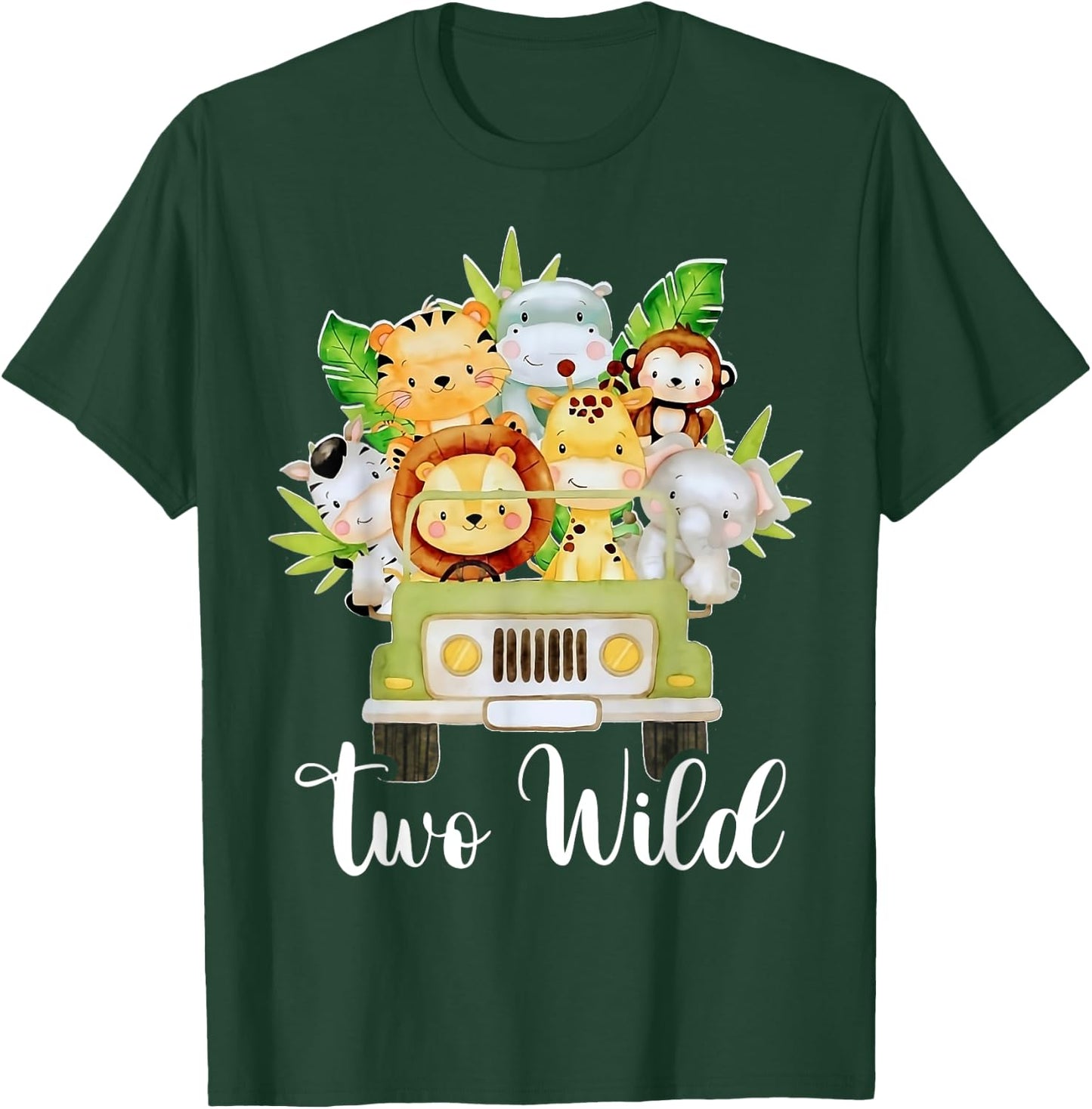 Kids Two Wild 2nd Birthday Boy Funny Wild Animal Toddler Boy T-Shirt - T-Shirt | Forest