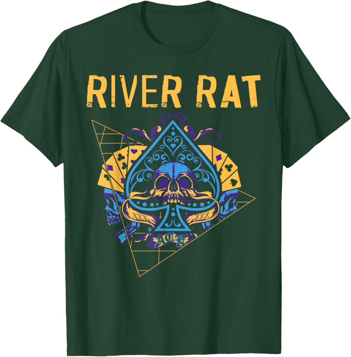 Poker Cards Vintage Spade River Rat T-Shirt - T-Shirt | Forest