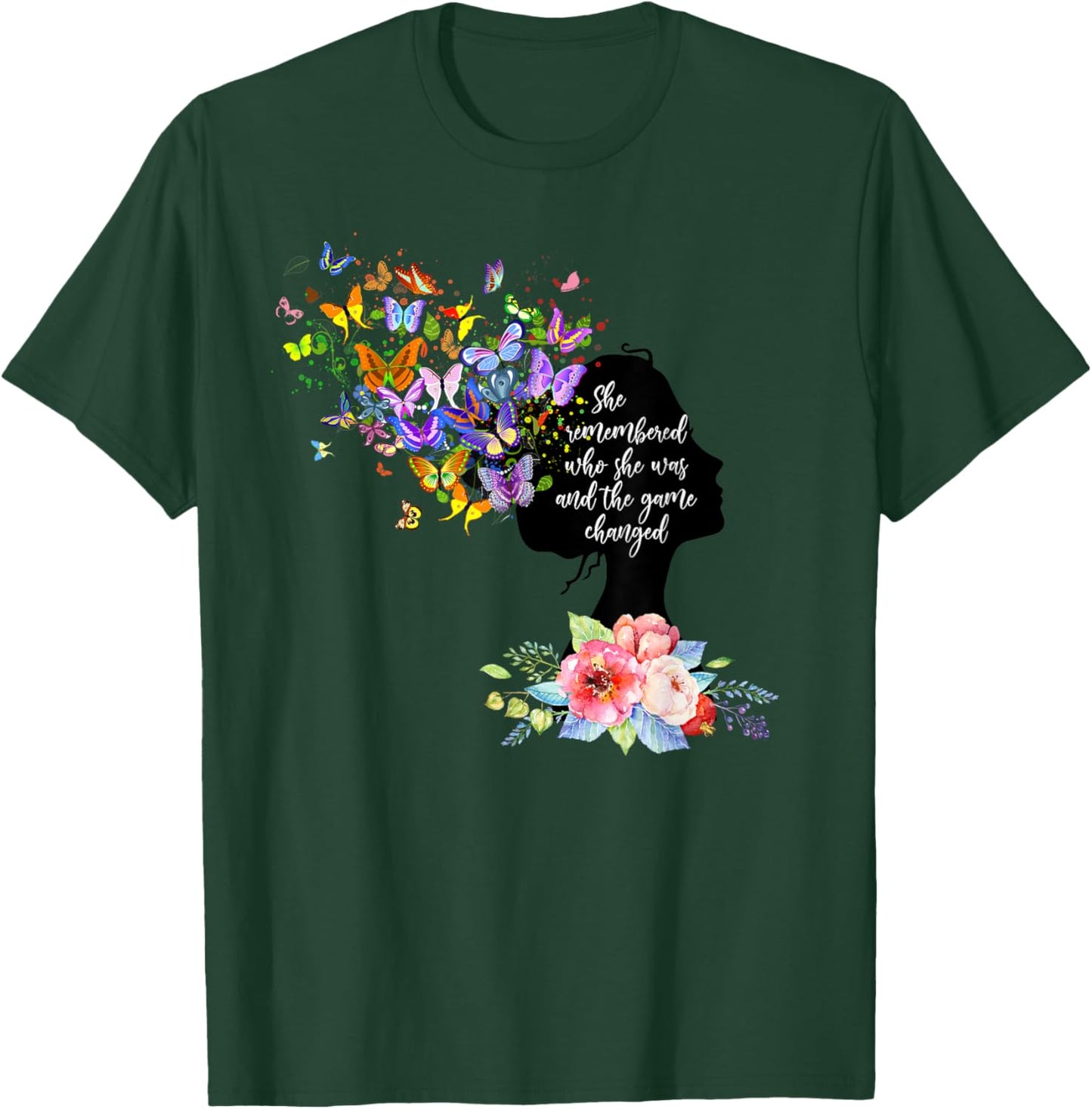 Motivational Encouragement Gifts Floral Butterfly T-Shirt - T-Shirt | Forest
