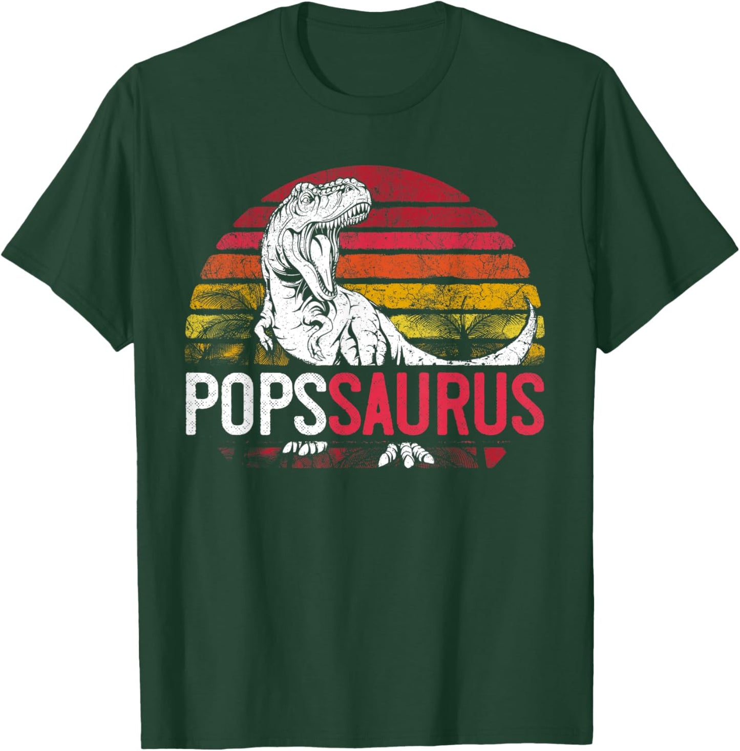Pops Saurus Father's Day Popssaurus T Rex Dinosaur Grandpa T-Shirt - T-Shirt | Forest