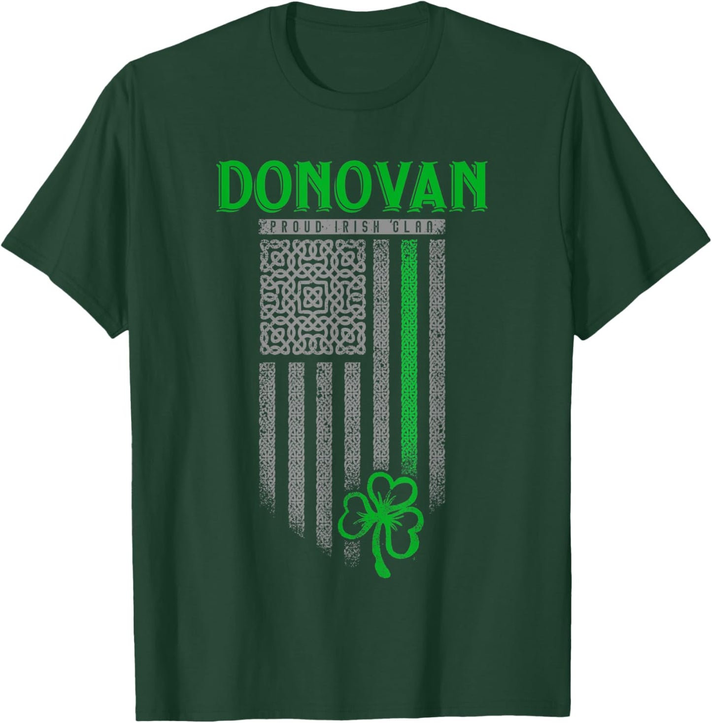 Donovan Irish Heritage Shamrock USA Flag - Donovan Family Kids Men T-Shirt - T-Shirt | Forest