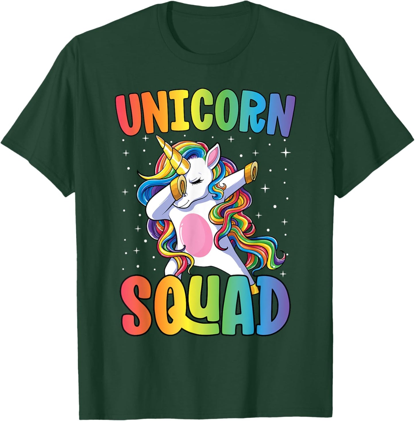 Dabbing Unicorn Shirt Girls Kids Matching Unicorn Squad T-Shirt - T-Shirt | Forest