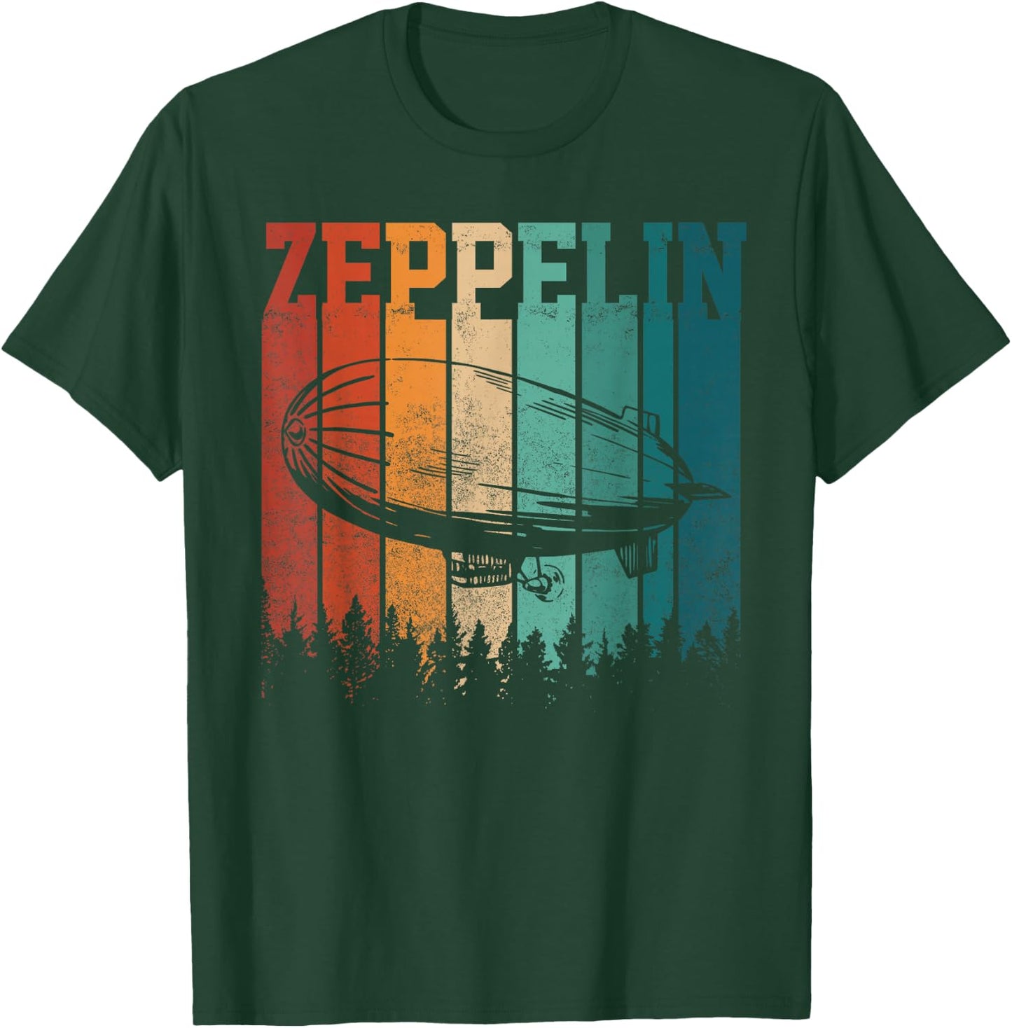 Retro Zeppelin 70s 80s Dirigible Airship Vintage T-Shirt - T-Shirt | Forest