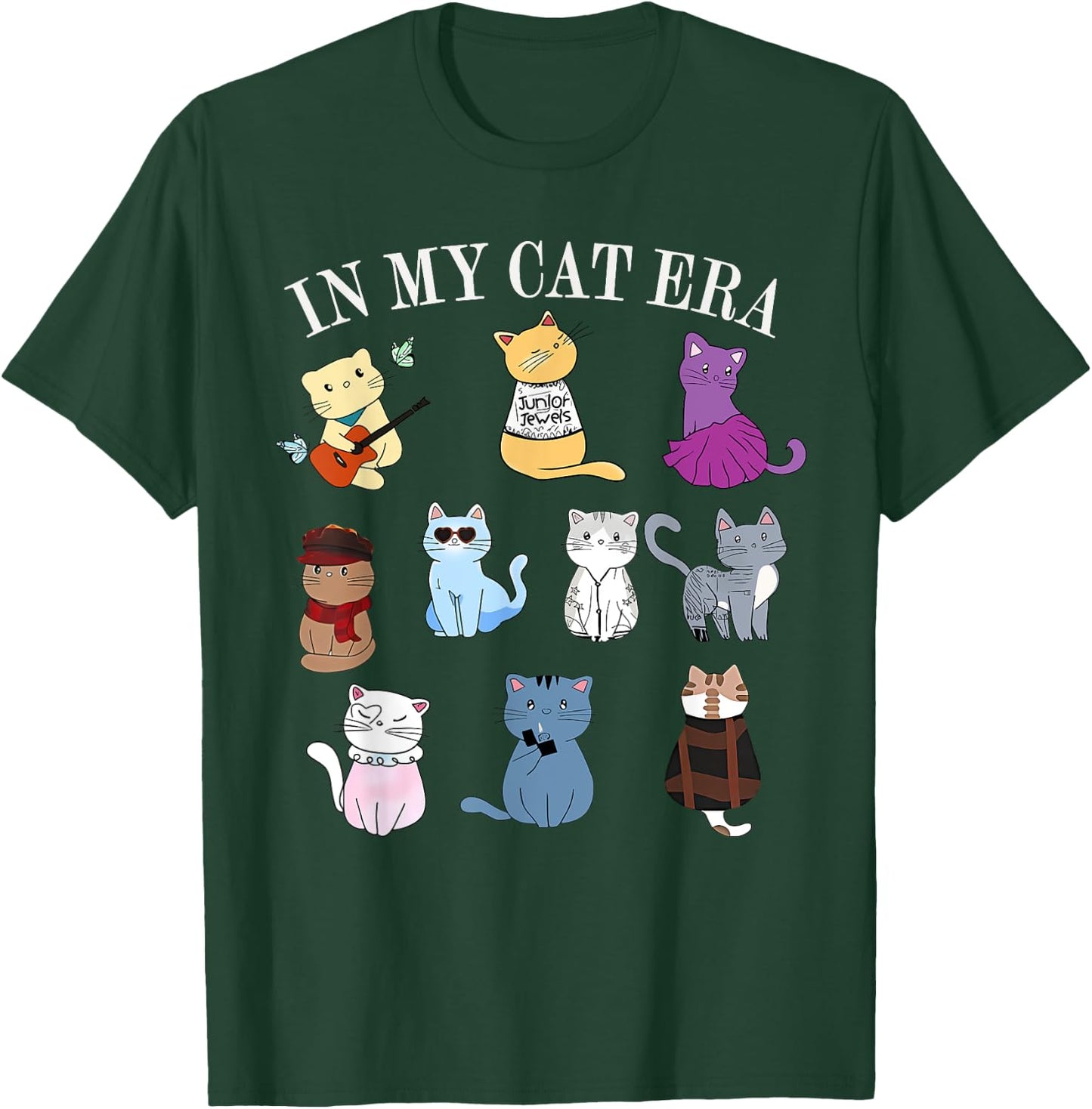 In My Cat Era Kitten Cat Lover Funny Groovy Retro Men Women T-Shirt - T-Shirt | Forest