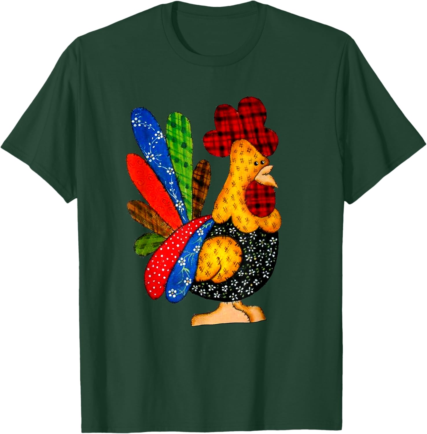 Quilting Chicken Funny Sewing Machine T-Shirt - T-Shirt | Forest