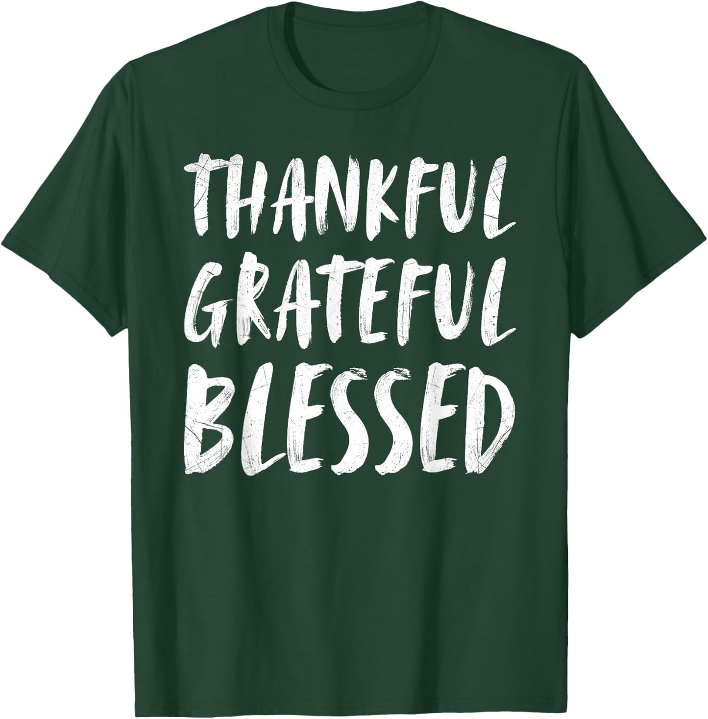 Retro Thankful Grateful Blessed Thanksgiving Men Women Kids T-Shirt - T-Shirt | Forest