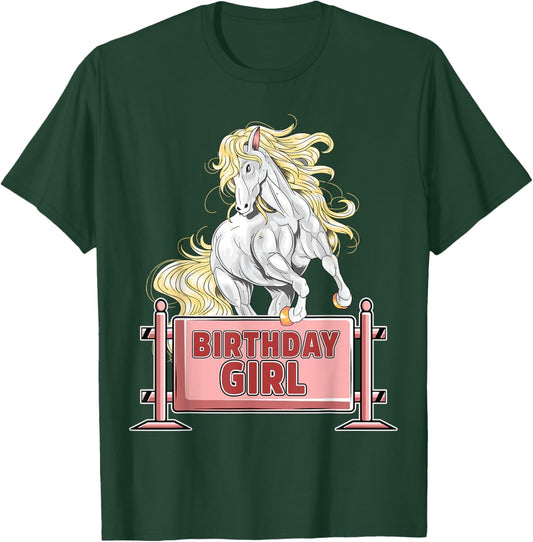 Cute Horse Birthday Girl Party Animal Farm Barn Horse Lover T-Shirt - T-Shirt | Forest