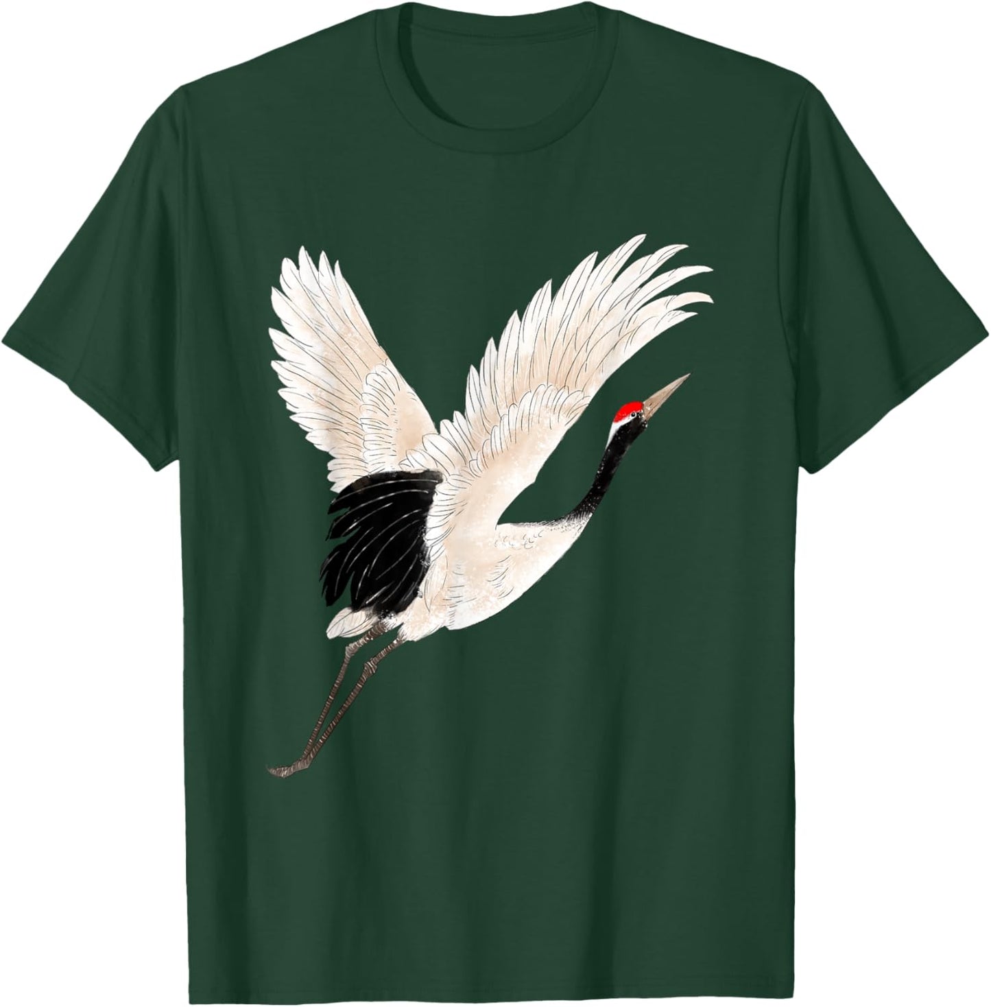 Snow Crane Bird White Bird Watching Expert Bird Photographer T-Shirt - T-Shirt | Forest