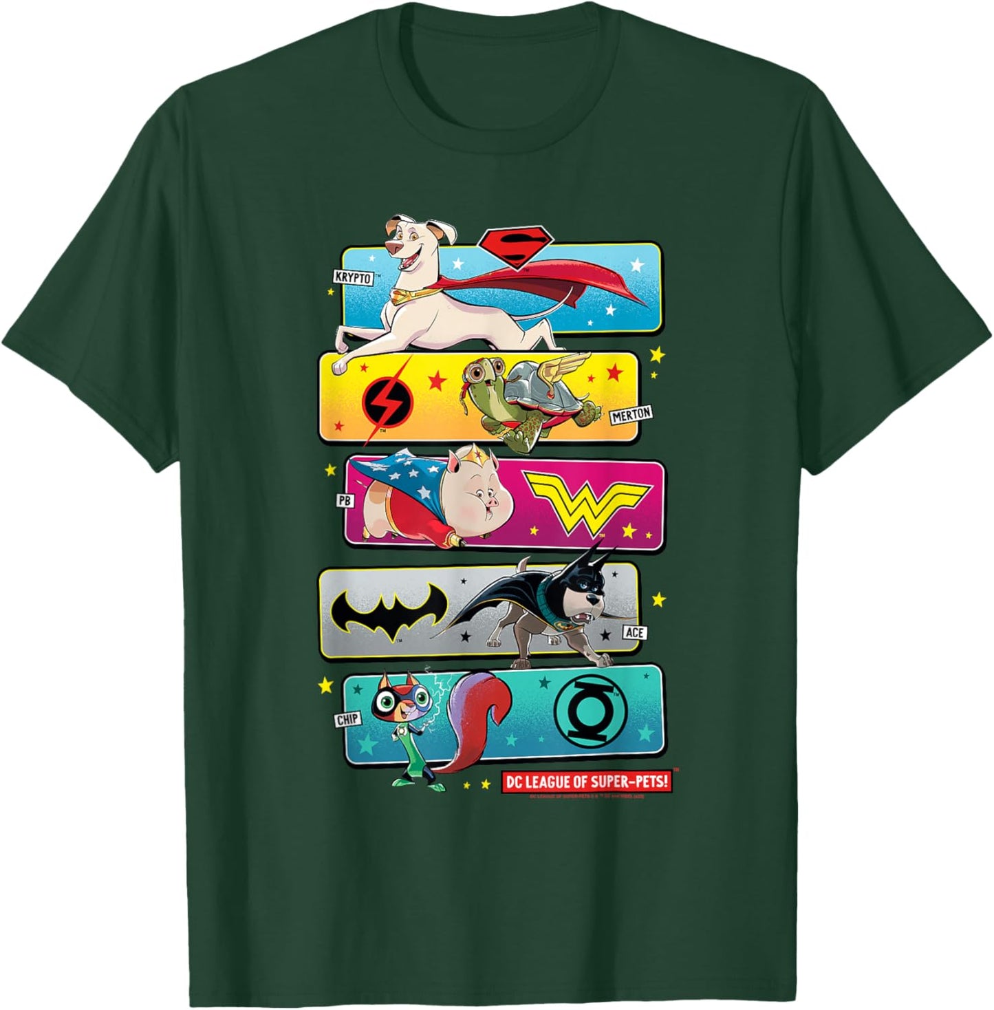 DC League of Super-Pets Krypto, Merton, PB, Ace and Chip T-Shirt - T-Shirt | Forest