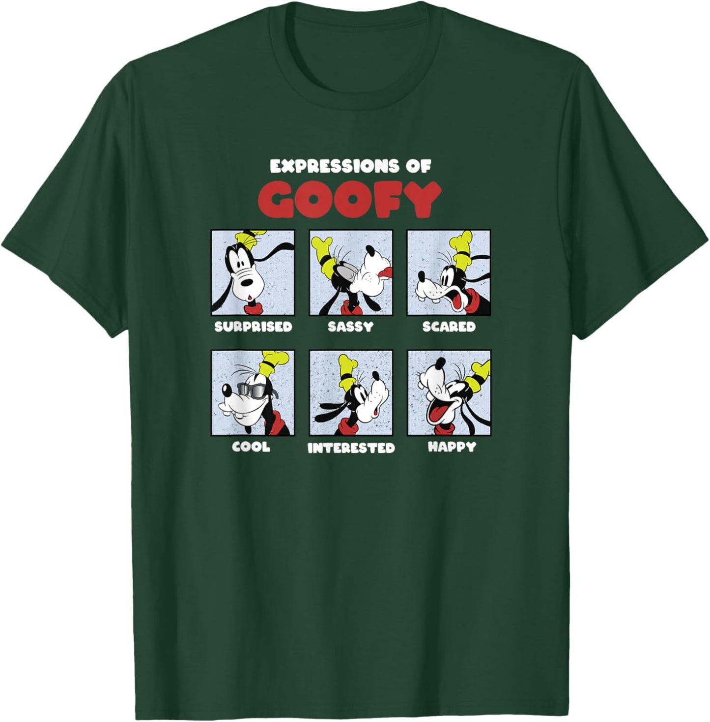 Disney Mickey And Friends Expressions Of Goofy Box Up T-Shirt - T-Shirt | Forest