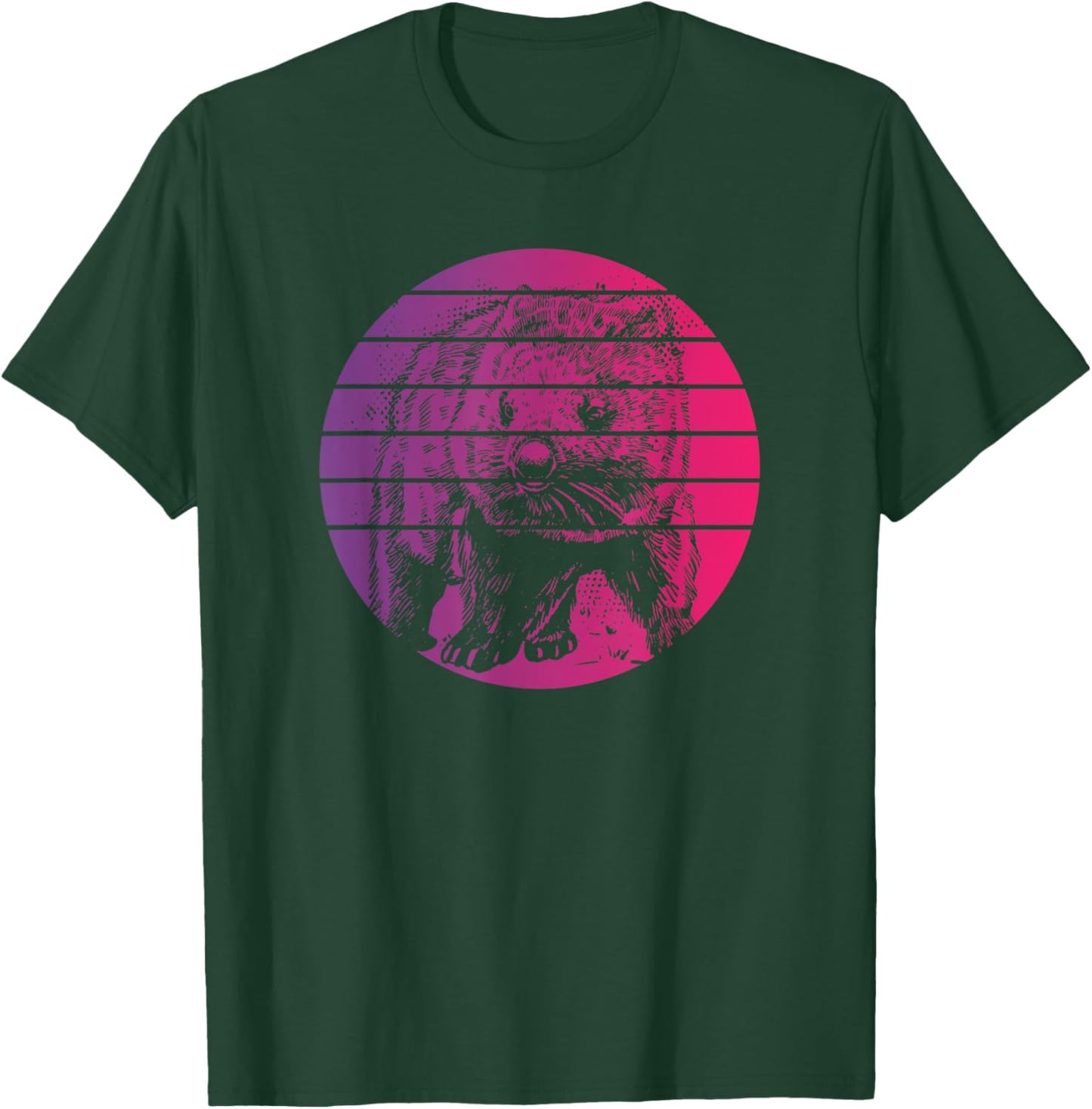 Wombat Retro Style Vintage T-Shirt - T-Shirt | Forest