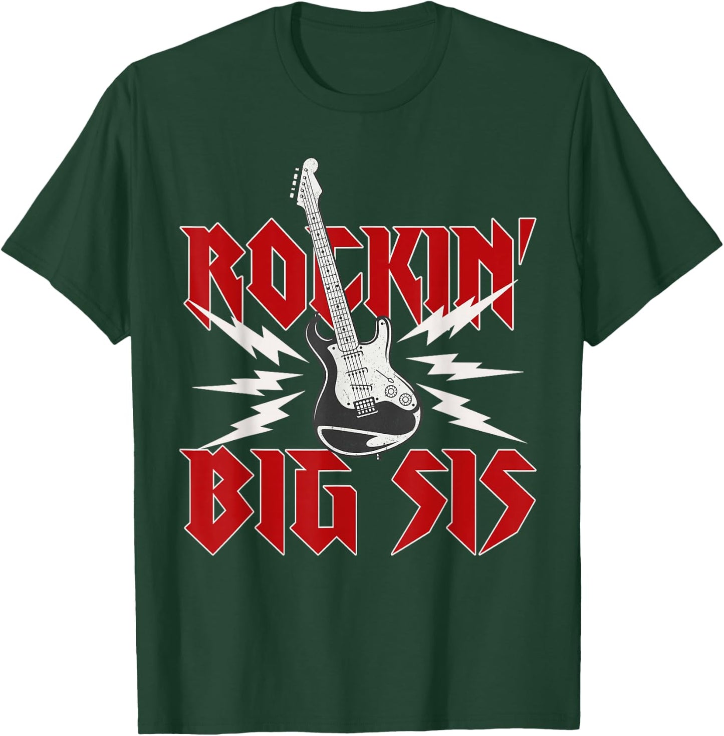 Big Sister Rockin One Birthday Family Matching Rock Guitar T-Shirt - T-Shirt | Forest