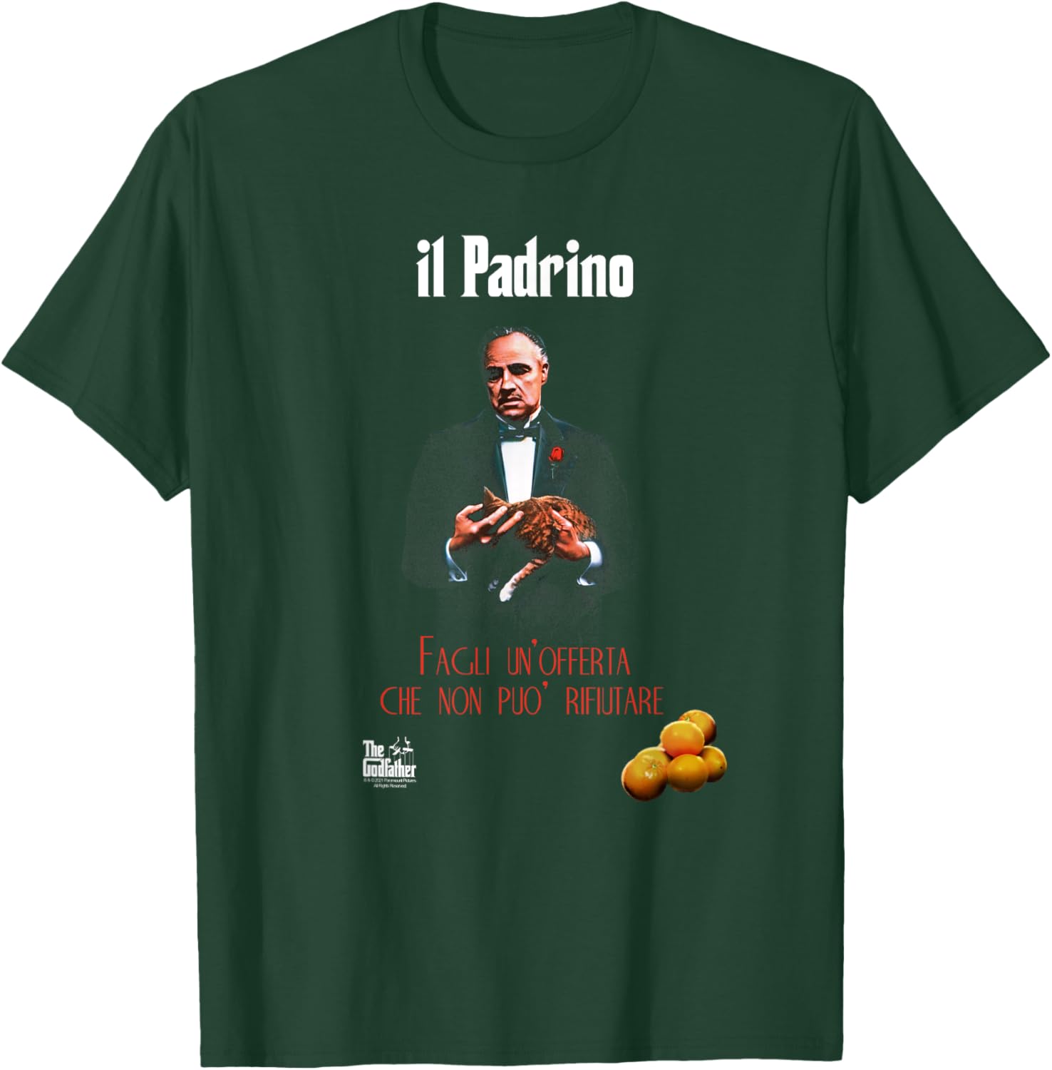 Ripple Junction The Godfather Italian Poster - Men's Black Classic Fit Short Sleeve Novelty - Size S T-Shirt - T-Shirt | Forest
