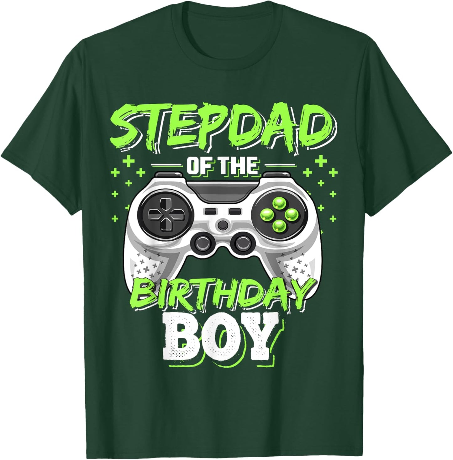 Stepdad of Birthday Boy Matching Video Game Birthday Party T-Shirt - T-Shirt | Forest