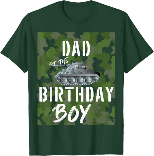 Dad Of The Birthday Boy Military Tank Matching Family T-Shirt - T-Shirt | Forest